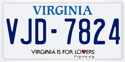 VA license plate VJD7824