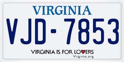 VA license plate VJD7853