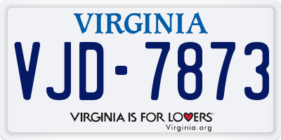 VA license plate VJD7873