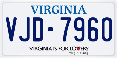 VA license plate VJD7960