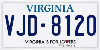 VA license plate VJD8120