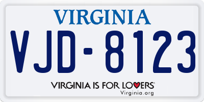 VA license plate VJD8123
