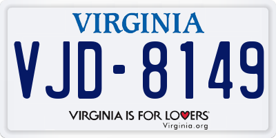 VA license plate VJD8149