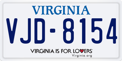 VA license plate VJD8154