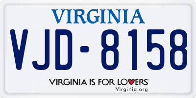 VA license plate VJD8158