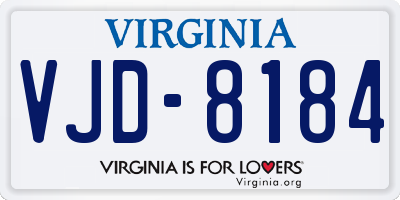 VA license plate VJD8184