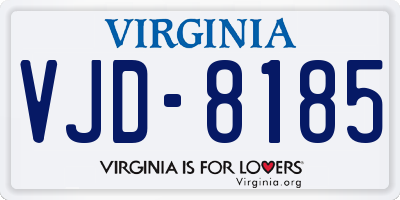 VA license plate VJD8185
