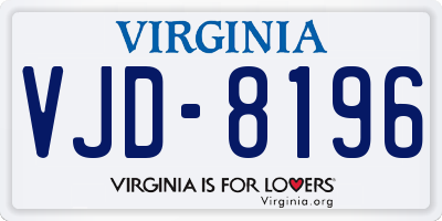 VA license plate VJD8196