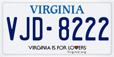 VA license plate VJD8222