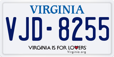 VA license plate VJD8255