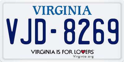 VA license plate VJD8269