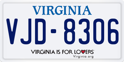 VA license plate VJD8306