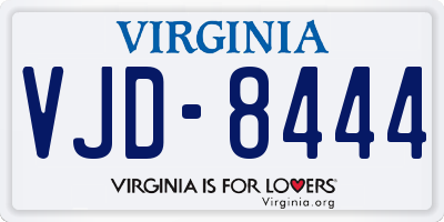 VA license plate VJD8444