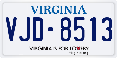 VA license plate VJD8513