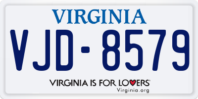 VA license plate VJD8579