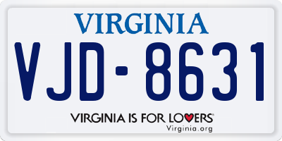 VA license plate VJD8631