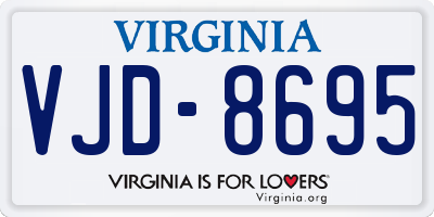 VA license plate VJD8695