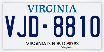 VA license plate VJD8810