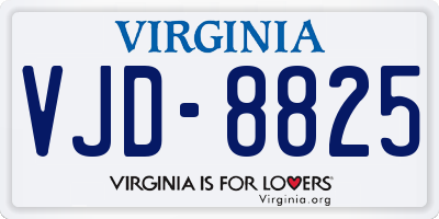 VA license plate VJD8825
