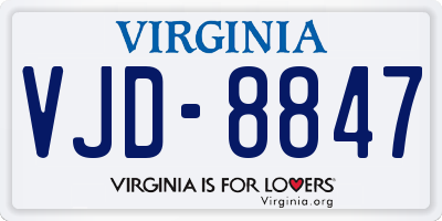 VA license plate VJD8847