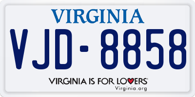 VA license plate VJD8858