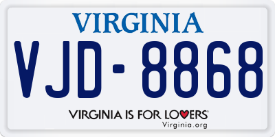 VA license plate VJD8868