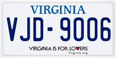 VA license plate VJD9006
