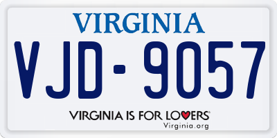 VA license plate VJD9057