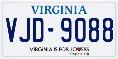 VA license plate VJD9088