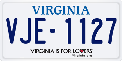 VA license plate VJE1127