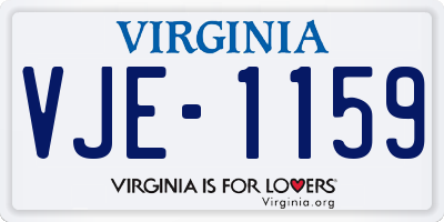 VA license plate VJE1159