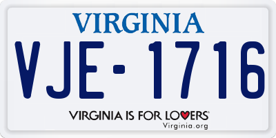 VA license plate VJE1716