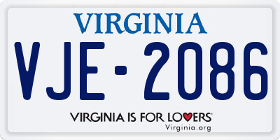 VA license plate VJE2086