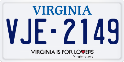 VA license plate VJE2149