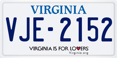 VA license plate VJE2152