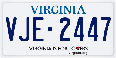 VA license plate VJE2447