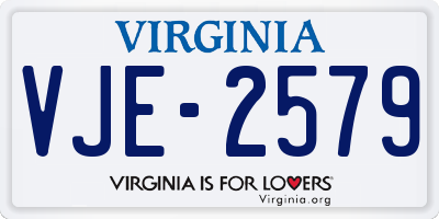VA license plate VJE2579