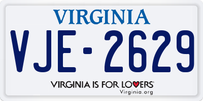 VA license plate VJE2629