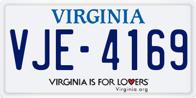 VA license plate VJE4169
