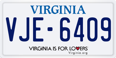 VA license plate VJE6409