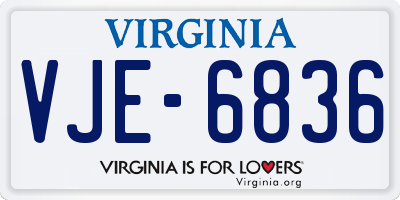 VA license plate VJE6836