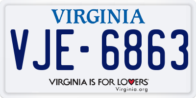 VA license plate VJE6863