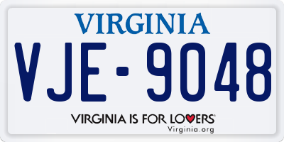 VA license plate VJE9048
