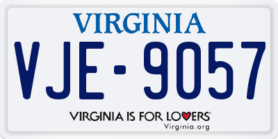 VA license plate VJE9057