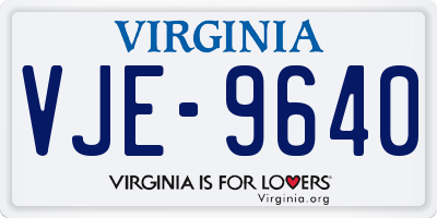 VA license plate VJE9640
