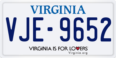 VA license plate VJE9652