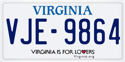 VA license plate VJE9864
