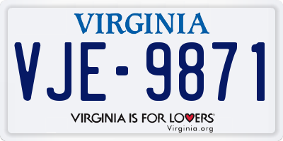 VA license plate VJE9871