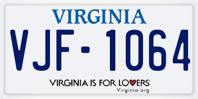 VA license plate VJF1064