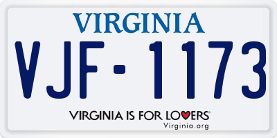 VA license plate VJF1173